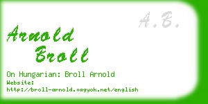 arnold broll business card